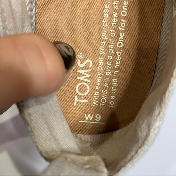 Toms gray deconstructed alpargata slip on shoes women’s size 9 casual neutral - Picture 9 of 9
